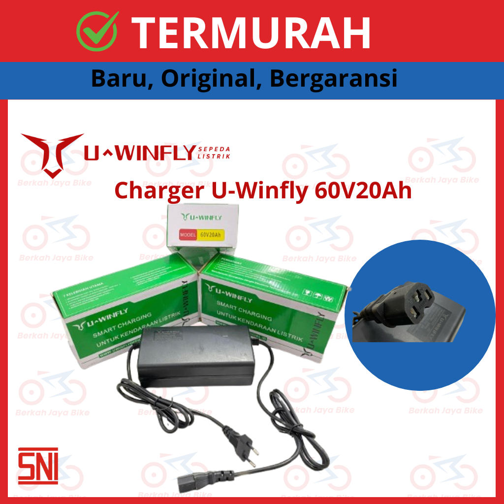 Charger Sepeda Motor Listrik Original Uwinfly T3/T80 60/20ah U-WINFLY 60v 20ah