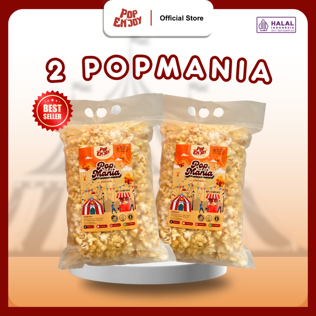 

[BUNDLING 2] POPMANIA POPCORN - PopENjoy / Camilan Manis Asin Crispy Popkorn Jagung Sehat Premium