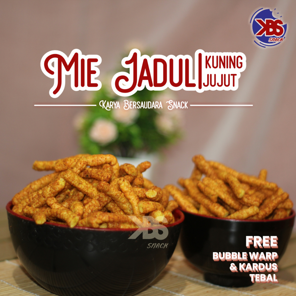 

Mie Jadul / Mie Jujut / Mie Kuning / Kerupuk Mie Pedas Gurih Renyah Enak Camilan Snack Murah - KBS