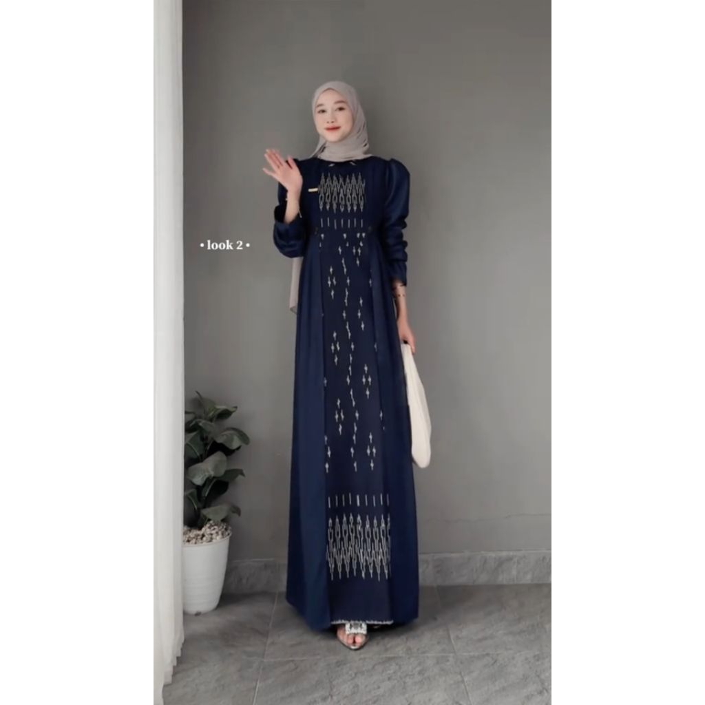 READY STOCK GAMIS ZAHIRA BIRU DONGKER KONDANGAN MATERNITY BAJU PESTA
