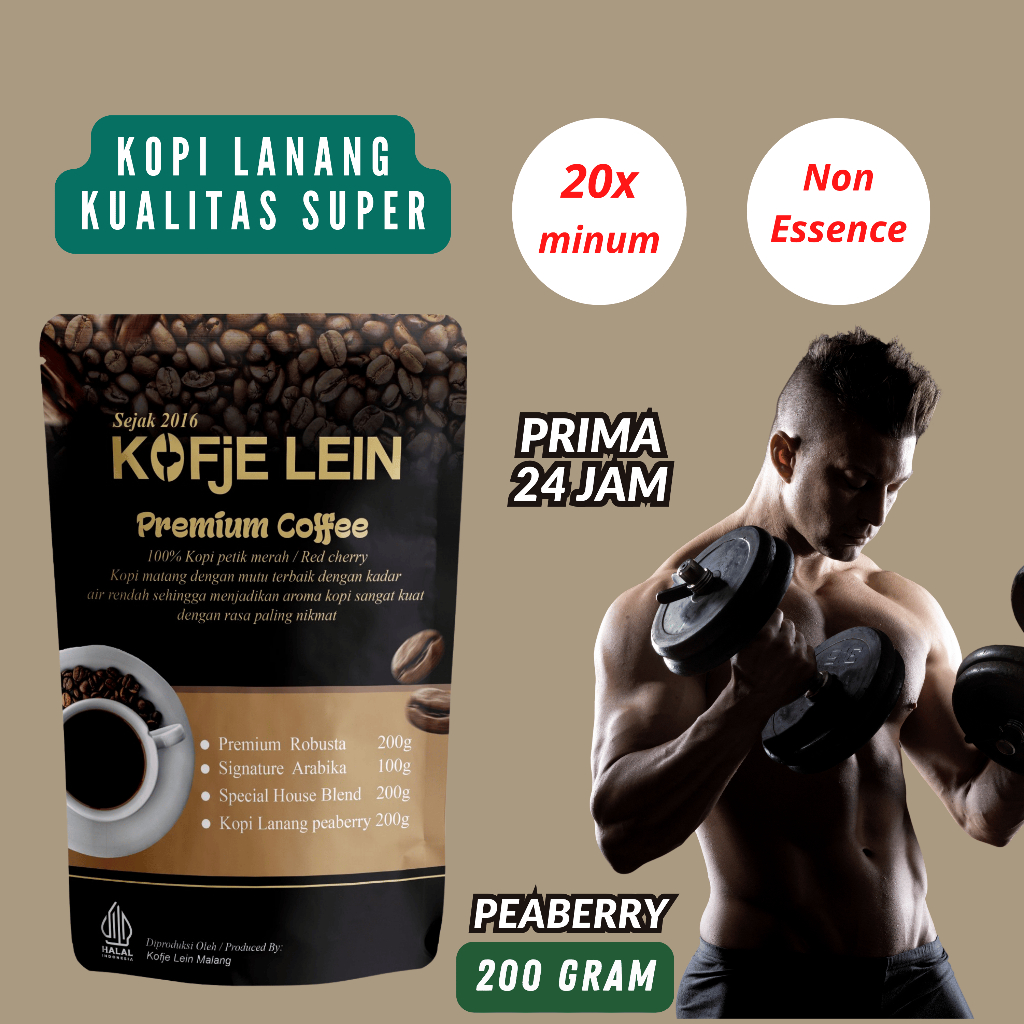 

Kofje Lein Peaberry Coffee Kopi Lanang Super 200g