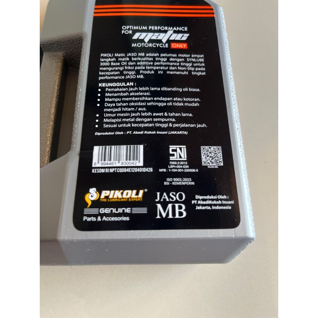 Kilau Holiday Oli Pikoli Matic 0.8L/1L 10W30 Oli Motor Matic Aroma Wangi - Pasti Ori