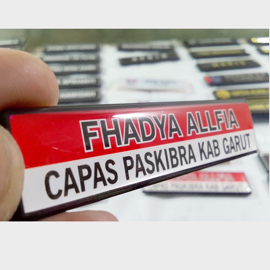

NameTag Papan Nama Dada Magnet Penitik Paskibra Bendera Merah Putih Garuda