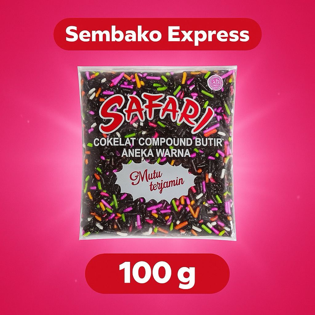 

Safari Cokelat Butir Warna-Warni 100g – Topping Kue & Roti