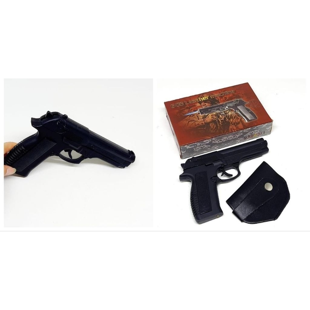 Korek unik bentuk pistol + sarung hitam stainless
