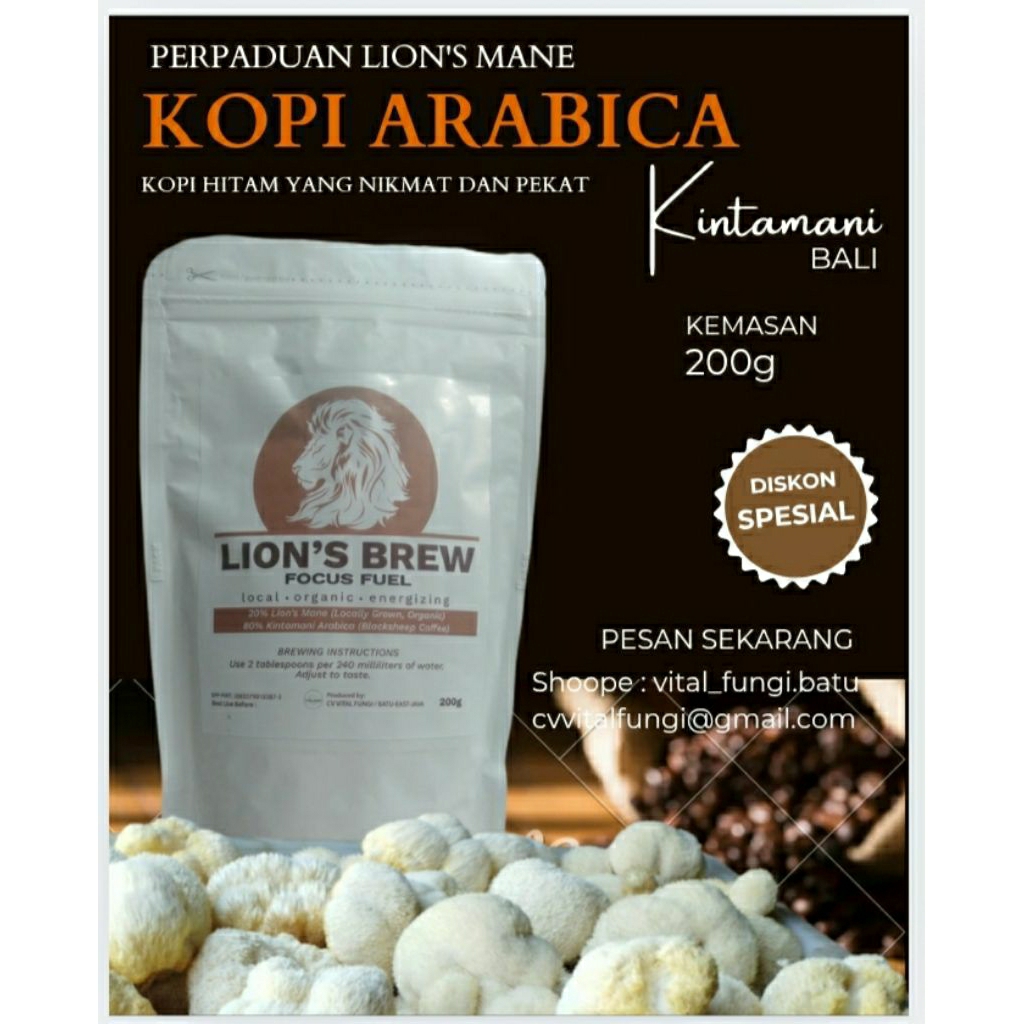 

kopi arabica lm (kopi Arabika lion's mane) lion's mane coffe