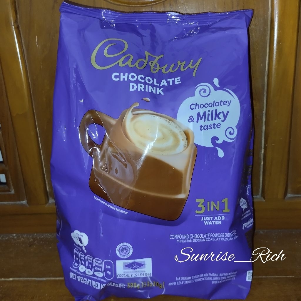 

Cadbury 3in1 Chocolate Drink Chocolatey & Milky Taste Thailand (30g x 13 sachet)