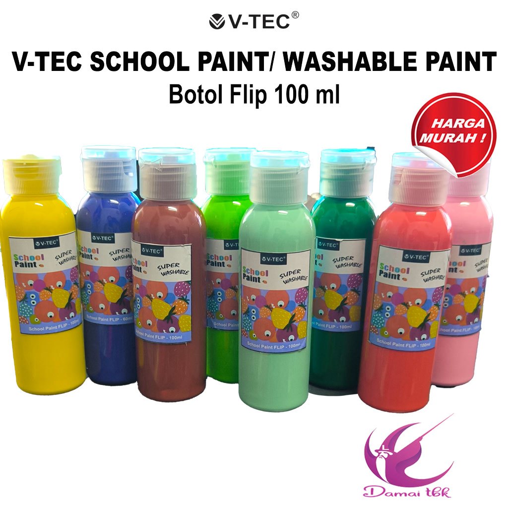 

V-tec School Paint / Washable Paint Botol Flip 100ml