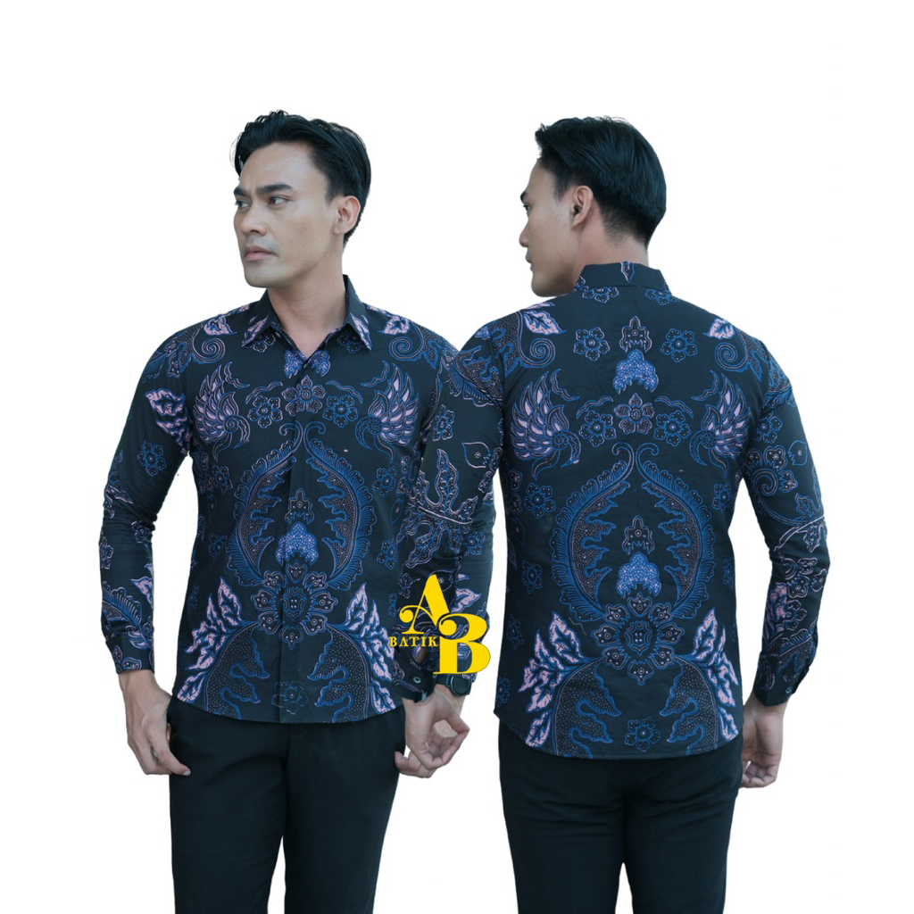 Baju Batik Pria premium Warna Pink -Kemeja Batik Slimfit Kantor & Casual