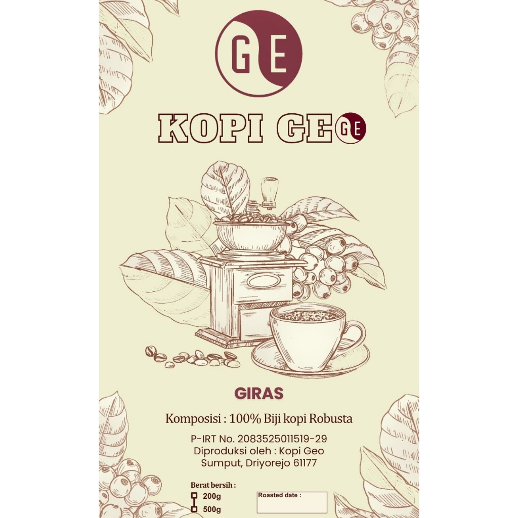 

Kopi Giras Robusta 100% Murni Giling Halus