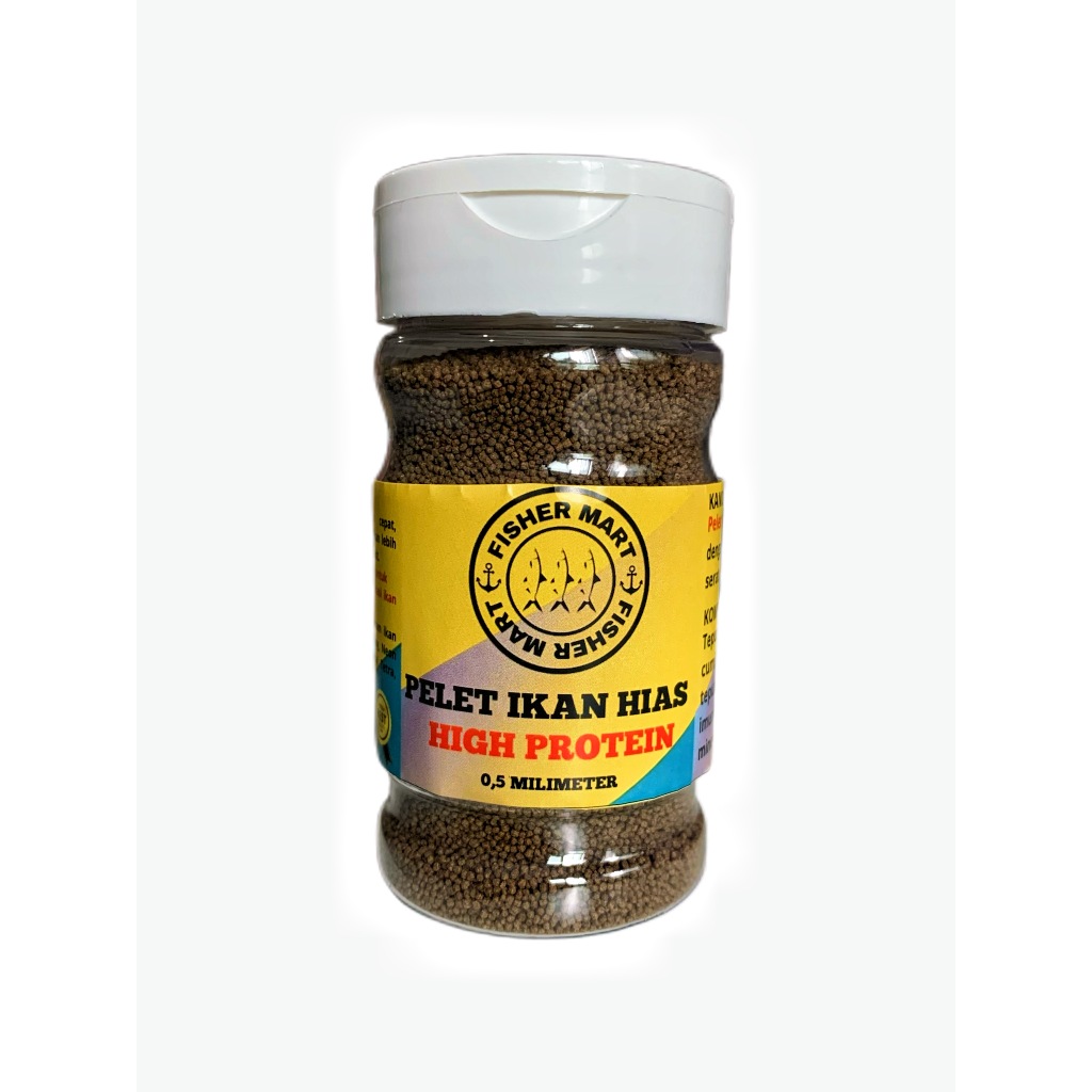 Fisher mart Pelet ikan hias high protein size 0,5mm guppy neon tetra danio platy molly glowfish