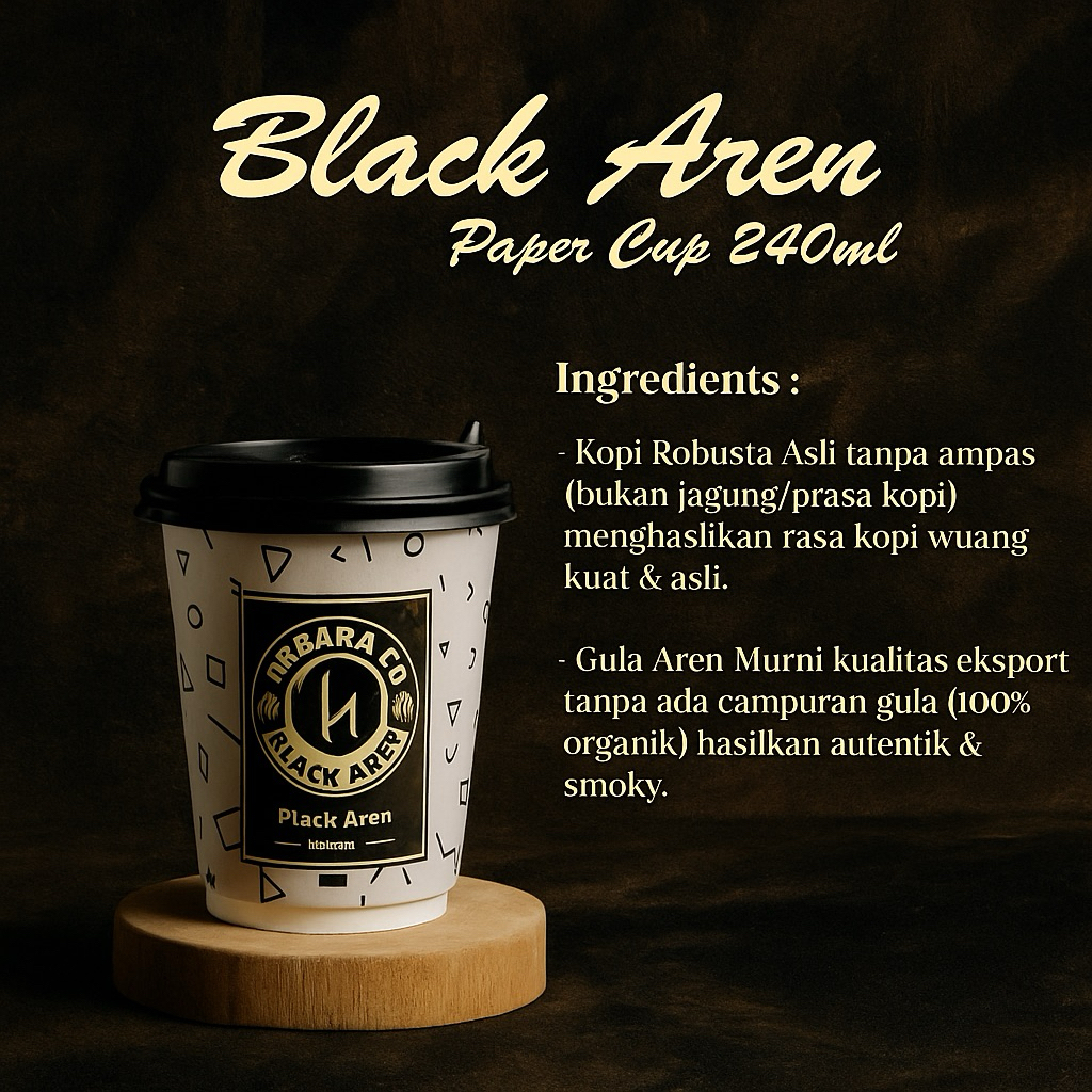 

Kopi Hitam Gula Aren Premium Robusta 8 Oz papercup