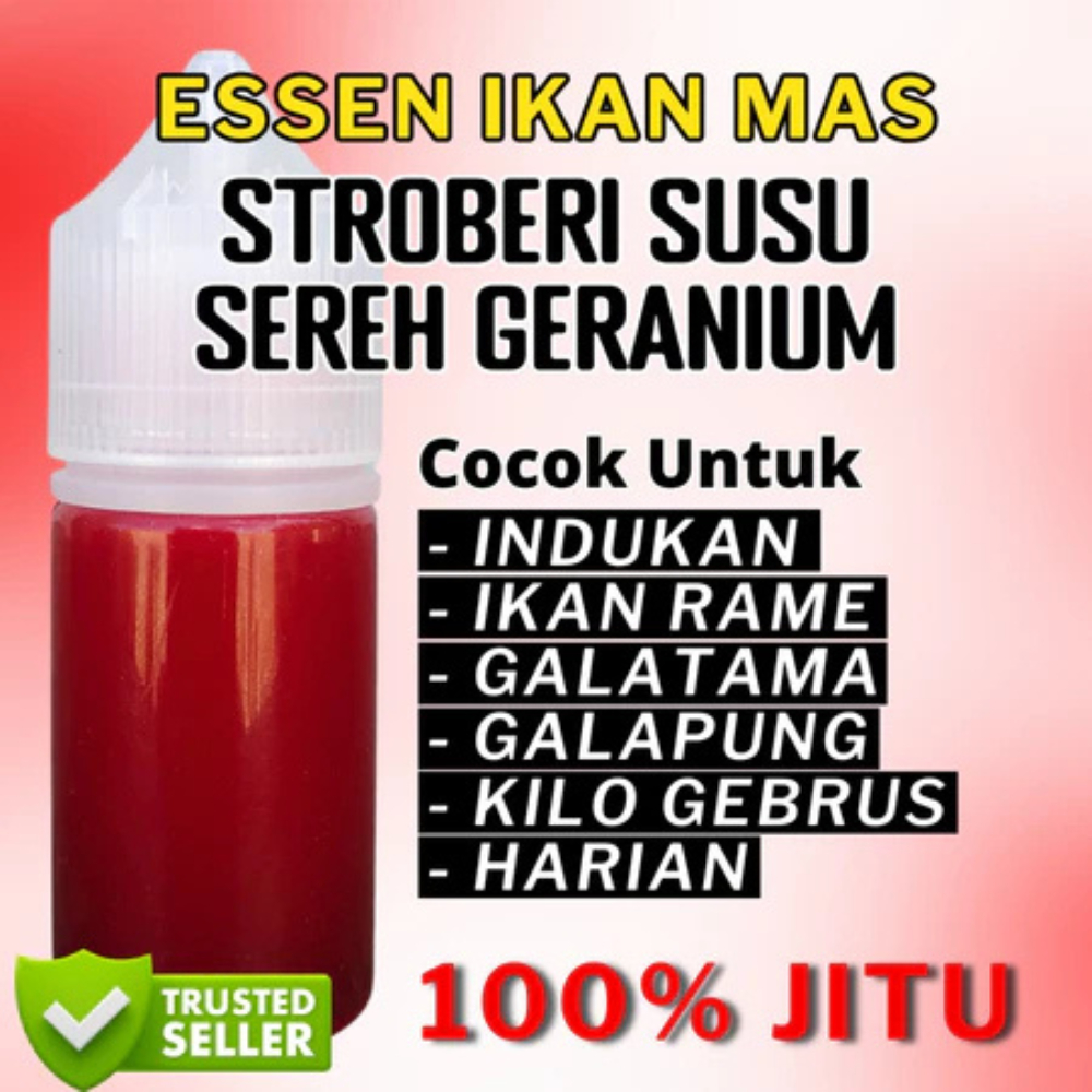 Essen Oplosan Ikan Mas Aroma Stroberi Sereh Susu Geranium Asli Original Zona Essen, Essen Ikan Mas P