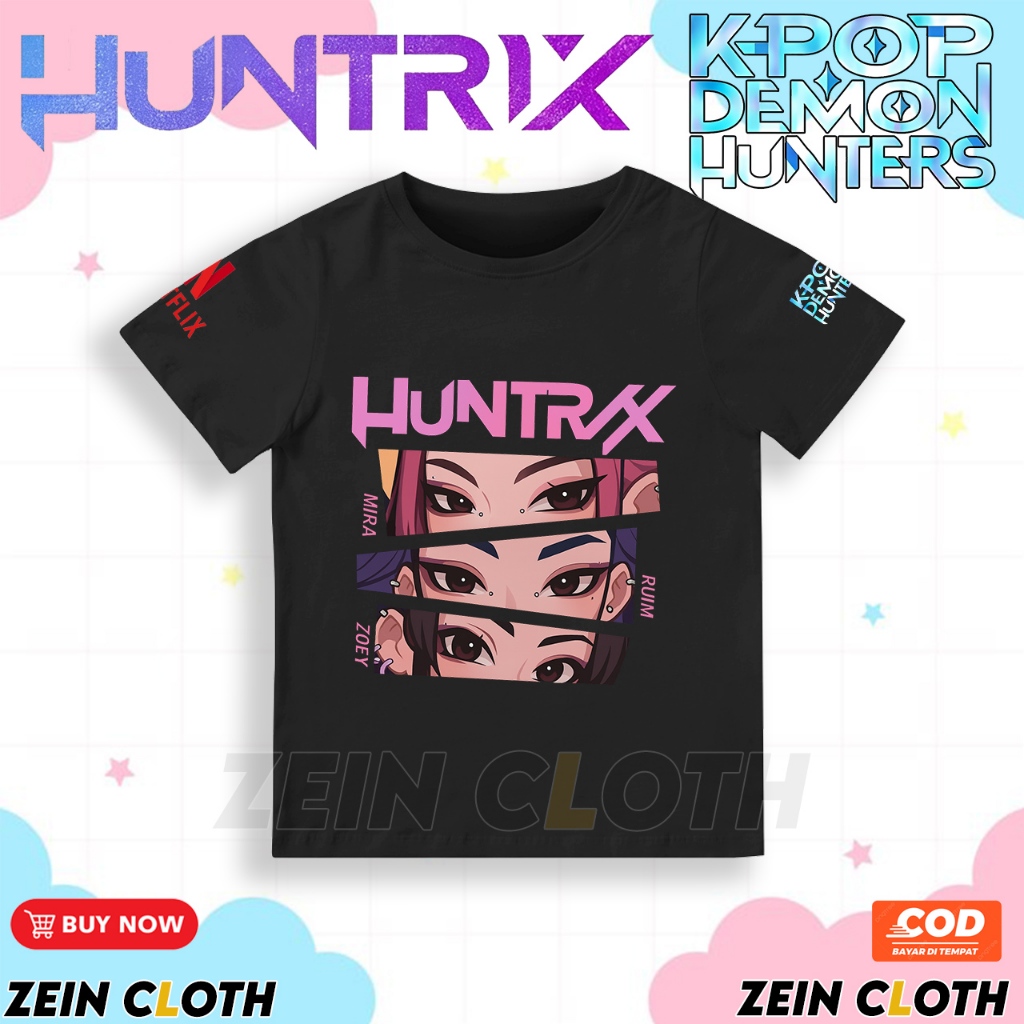 Kaos Anak Kartun Animasi KPop Demon Hunters / Baju Anak KPop Demon Hunters
