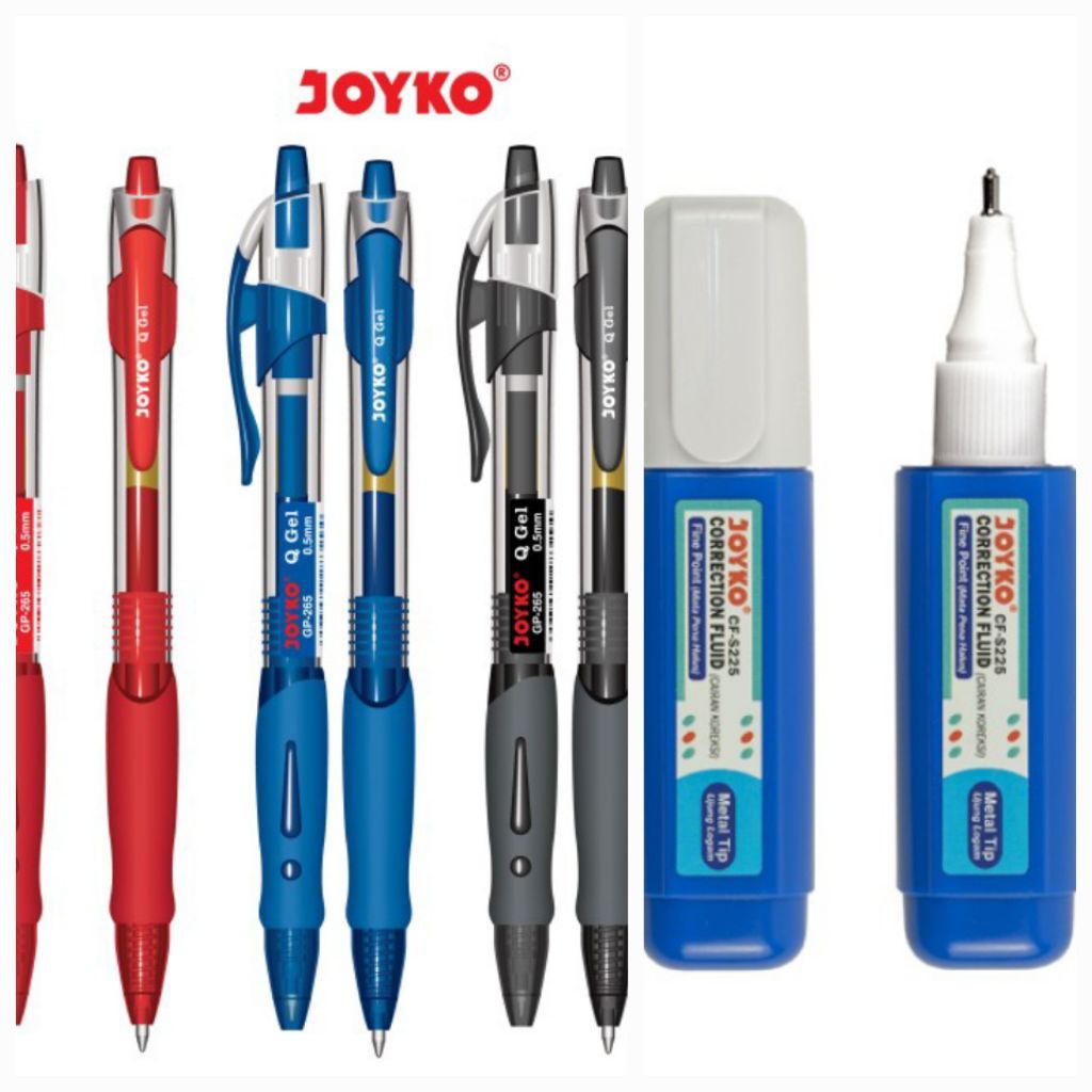 

Paket Hemat 3 Pulpen Joyko GP-265 Q + 1 Tip X Joyko S225 | Pulpen Gel 0.5mm & Correction Pen