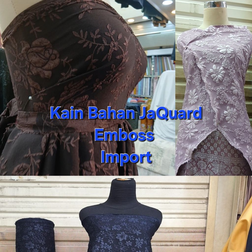 Kain bahan jaguard embos premium / jaguard embos import