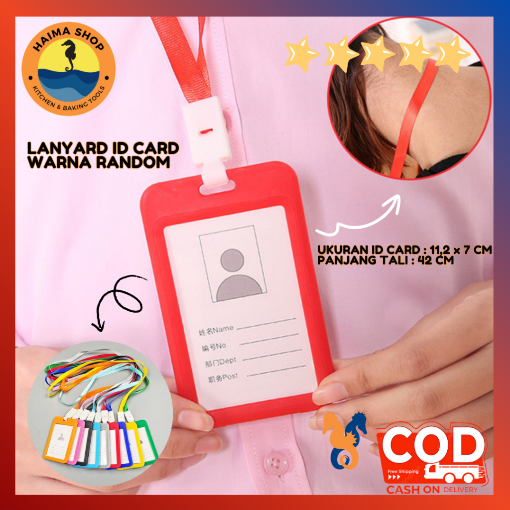 

HM LANYARD ID CARD COLOR / GANTUNGAN KARTU WARNA RANDOM / TEMPAT KARTU