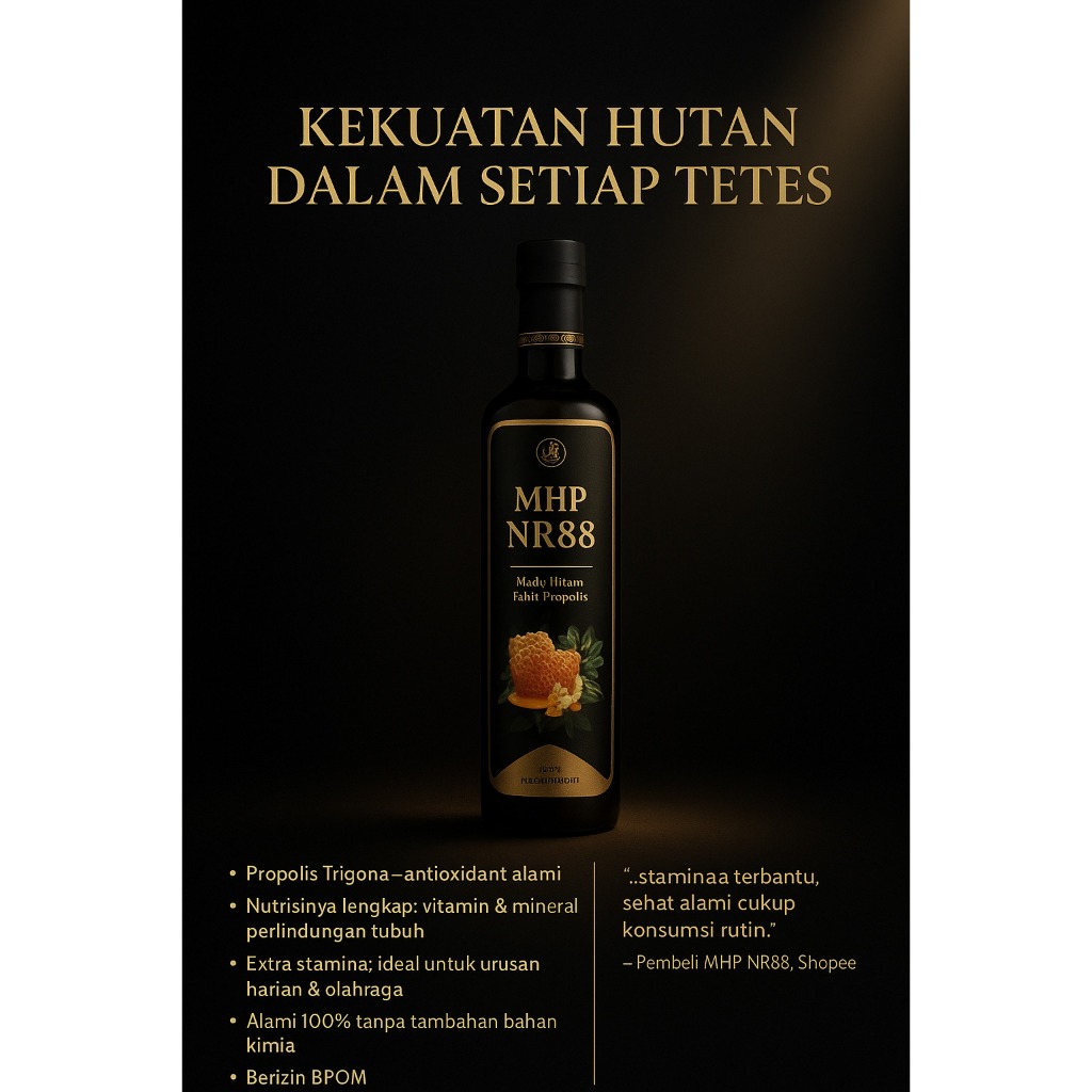 

MHP NR88 Madu Hitam Pahit Propolis Trigona | Herbal Alami Jaga Daya Tahan Tubuh & Stamina