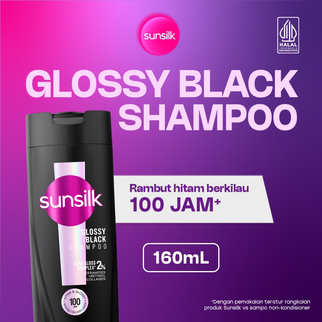SUNSILK SHAMPOO GLOSSY BLACK 160ML