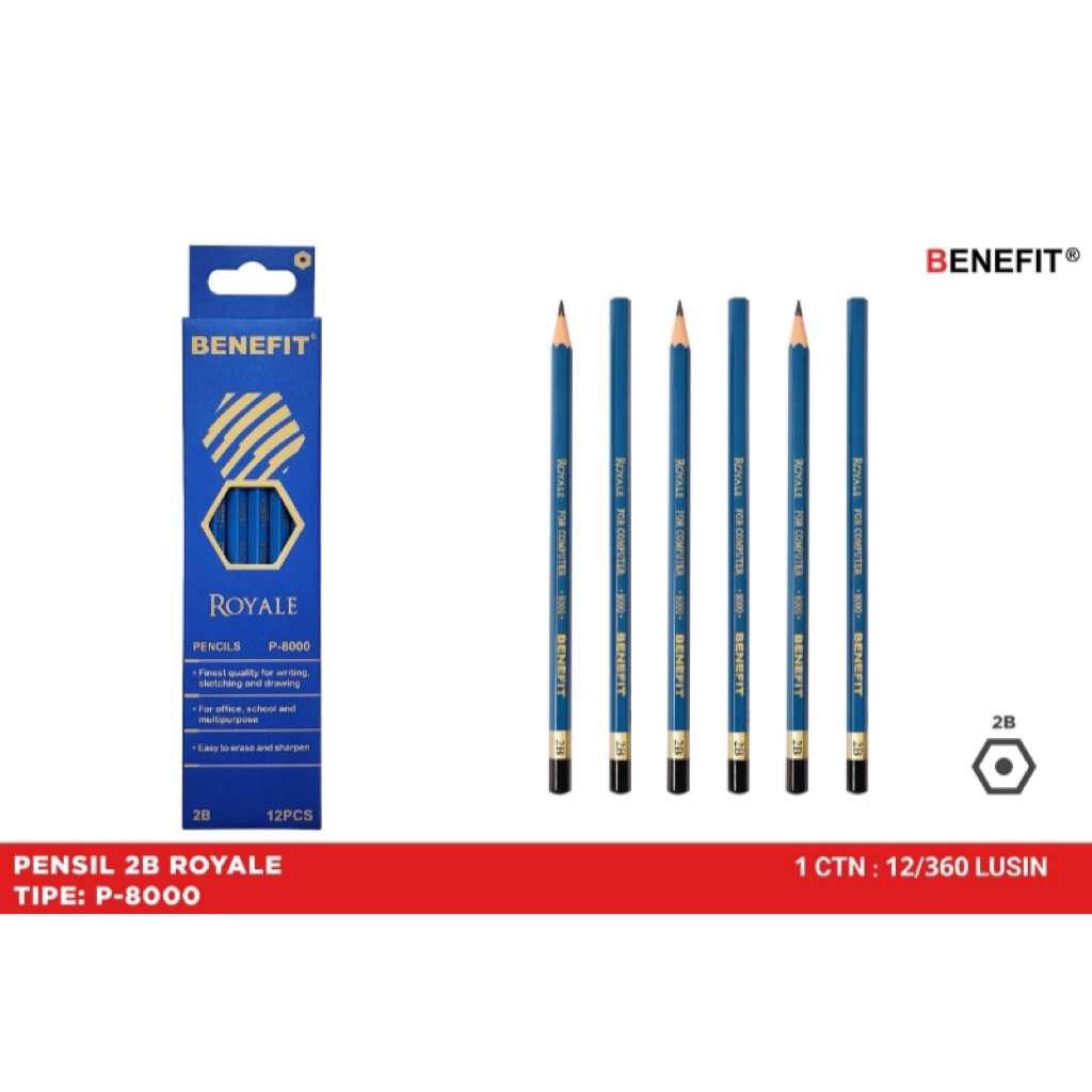 

(12 PCS )PENSIL 2B BENEFIT BLUE / PENSIL / PENSIL MURAH / pensil 2b biru