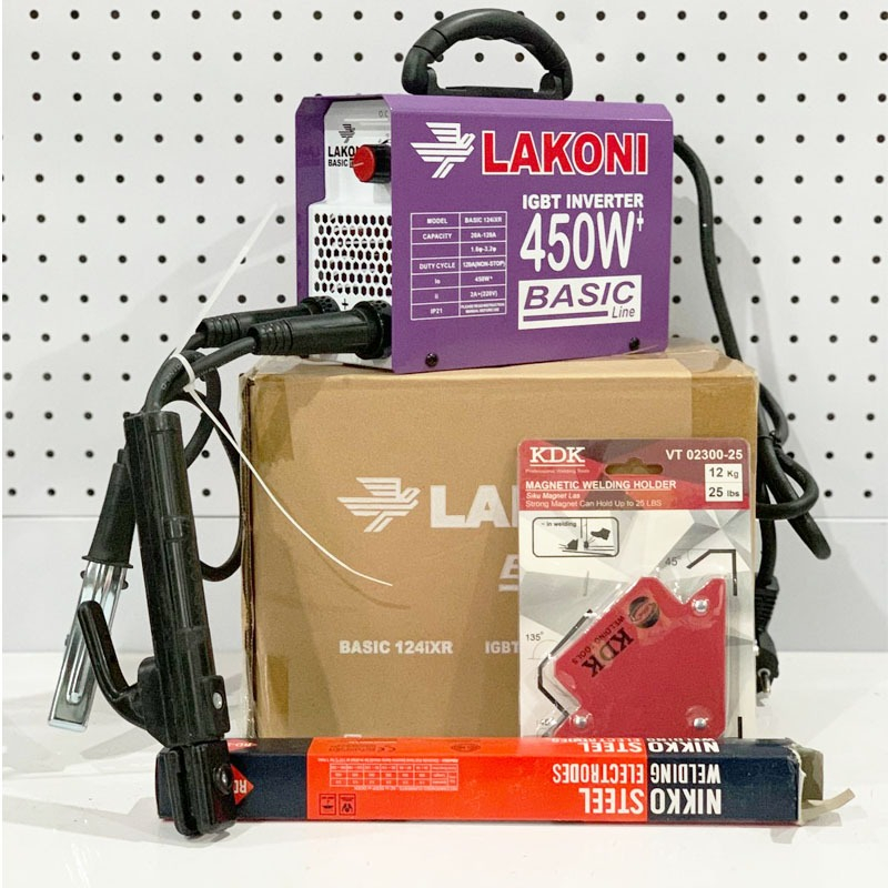 LAKONI Mesin Las Listrik 450 Watt Trafo Las Inverter Lakoni Basic 124IXR 450 Watt FULL SET Dan juga 