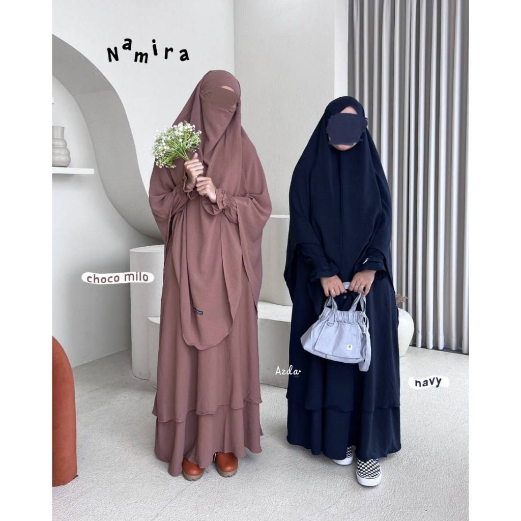 NEW GAMIS DEWASA CRINKLE (NAMIRA BY AZDA SET FRENCH KHIMAR)
