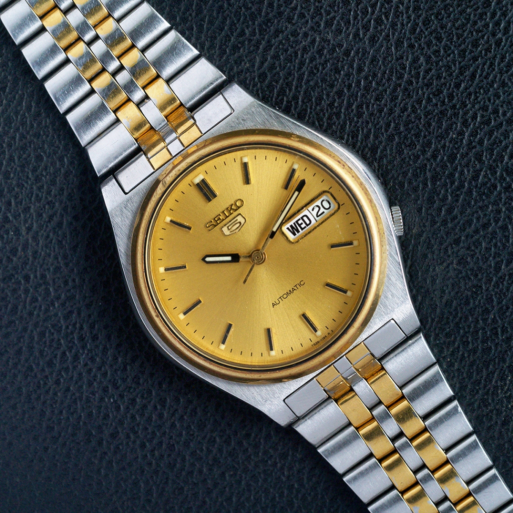 seiko 7s26 3170 silver gold bekas second preloved