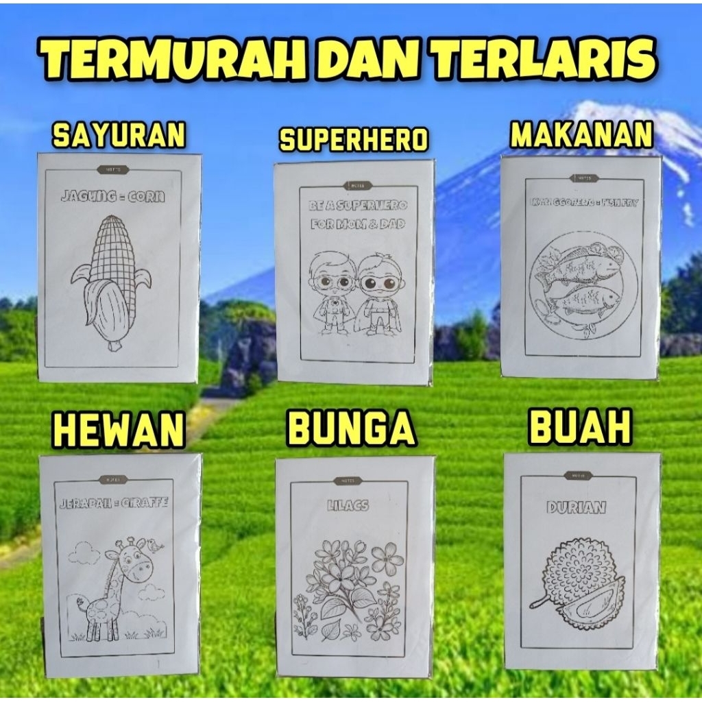 

50 Lembar Kertas Mewarnai Terlaris & Termurah Cocok Untuk Anak PAUD dan TK
