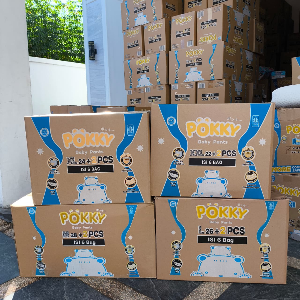 ISI 6 Ball JUMBO POKKY KARTON Pampers popok bayi