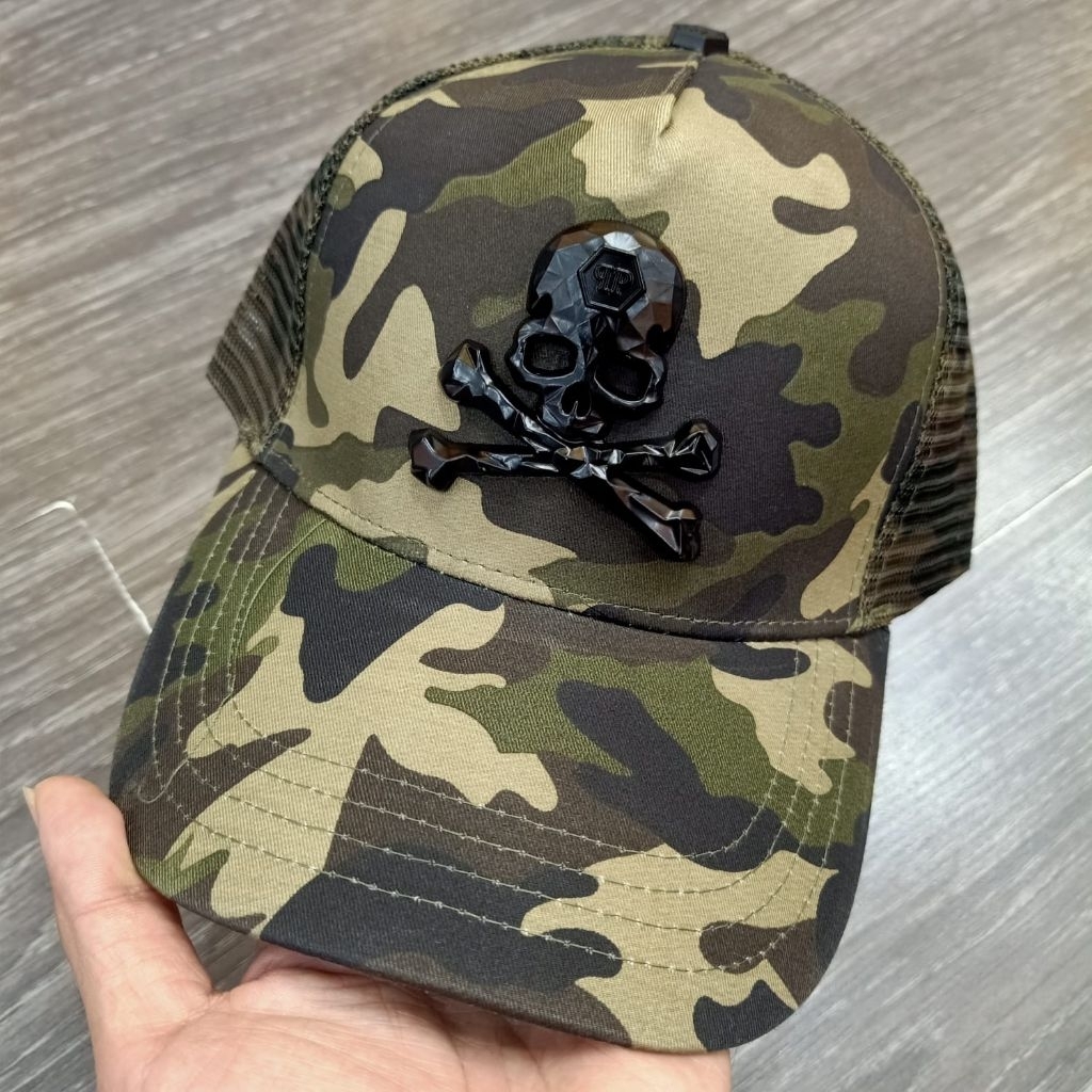 topi Trucker Philipp plein green Army topi baseball jaring unisex
