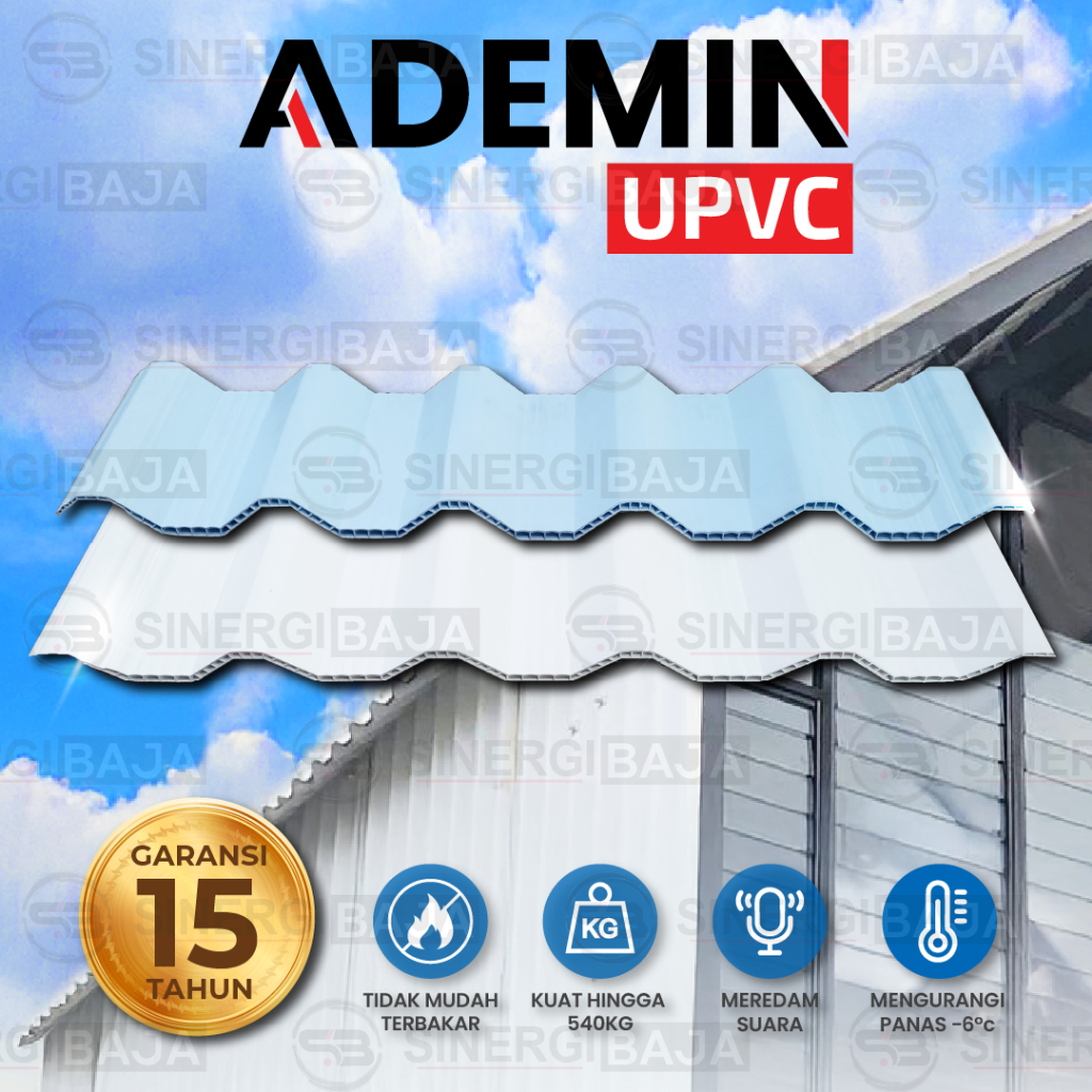 Atap Ademin UPVC / Kanopi / Ademin UPVC Roof  / Eliteroof / Exceltech / ETD / ESR / EGR