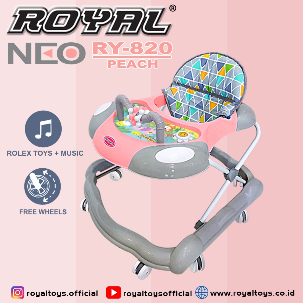 BABYWALKER ROYAL TYPE RY-820 NEO BABY WALKER + MAINAN + MUSIK INTERAKTIF