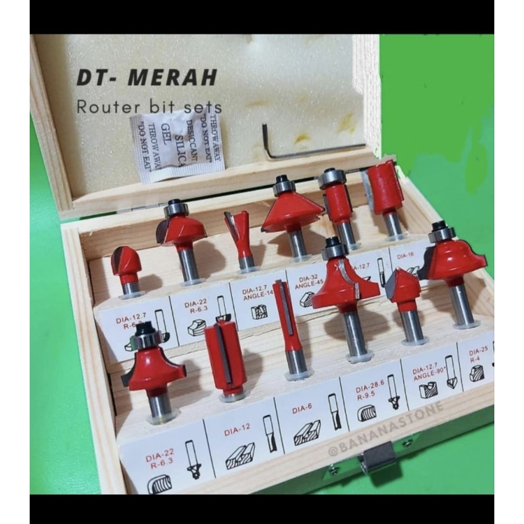 Double Thunder Mata router 1/4" 6mm set 12 pcs mata profil 6 mm set 12pcs
