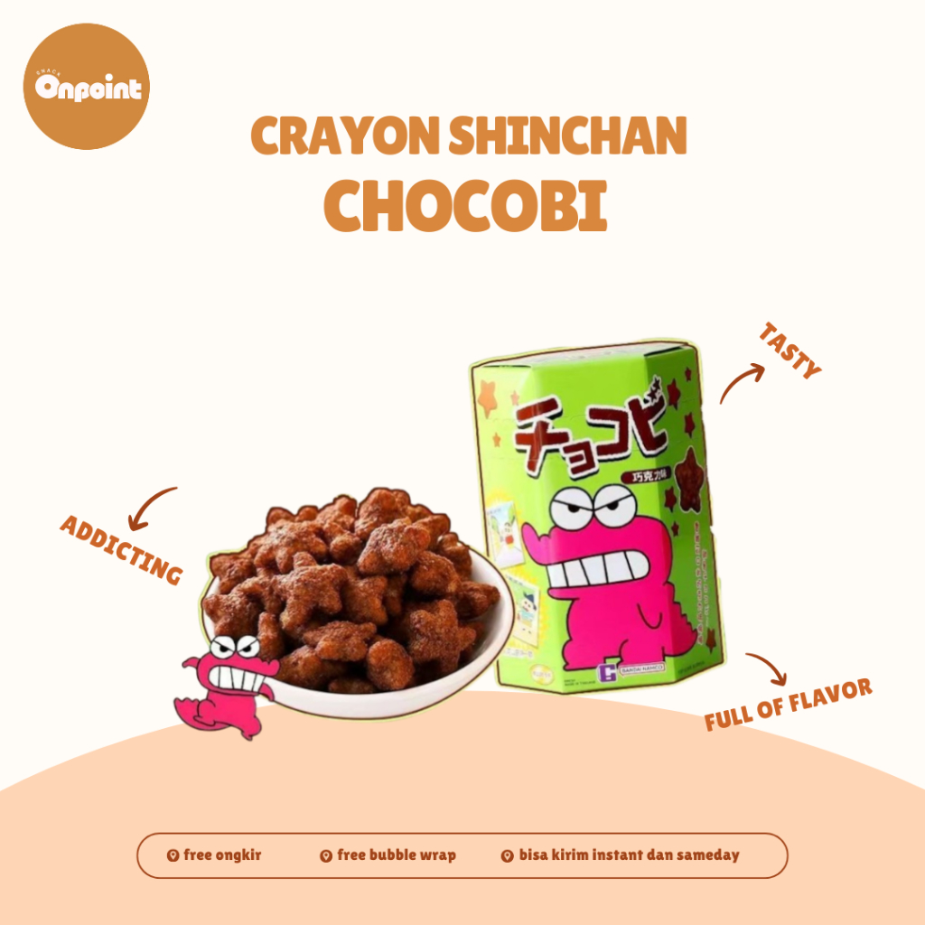 

Crayon Shin Chan Chocobi | Snack Makanan Ringan Cornflakes Cokelat Stroberi
