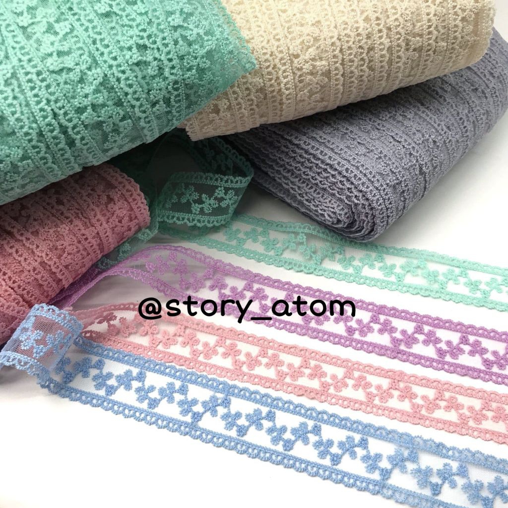 

1YARD - PITA RENDA BORDIR MOTIF BUNGA/TRENDA BORDIR/LACE RIBBON