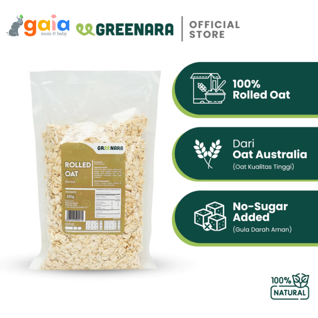 

Greenara Rolled Oat 250gr | Oat Utuh