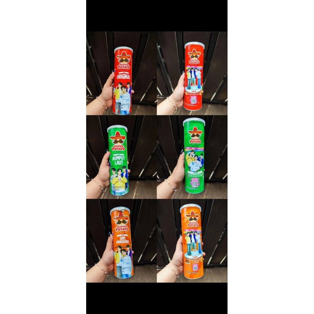 

Mister Potato x SVT (Seventeen member Josh, DK, Dino) Potato Chips 106gr (ORI, Seaweed, Sapi Panggang)