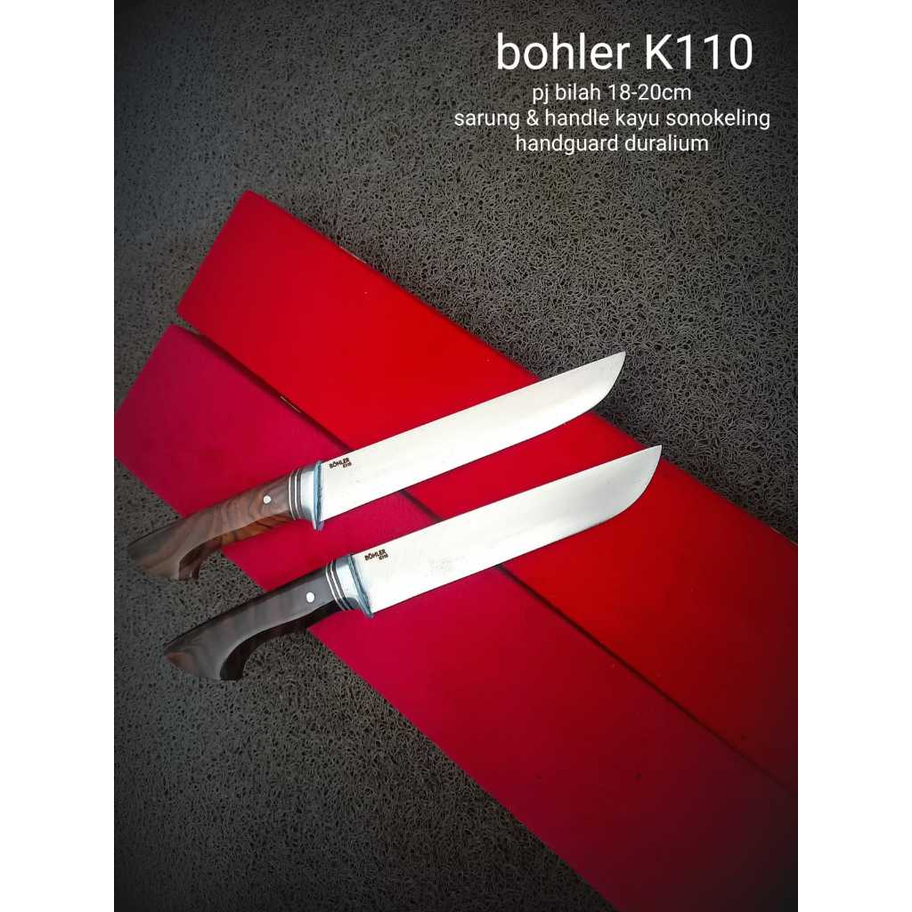 Pisau Sembelih Bahan Bohler k110 Kayu sonokeling siap pakai