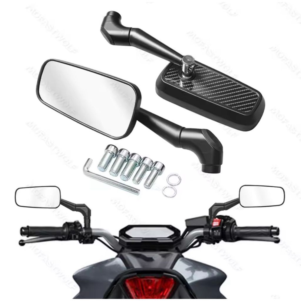 Spion persegi Circuit kotak motif Hitam carbon model H2C Nmax Aerox Beat deluxe beat street mio