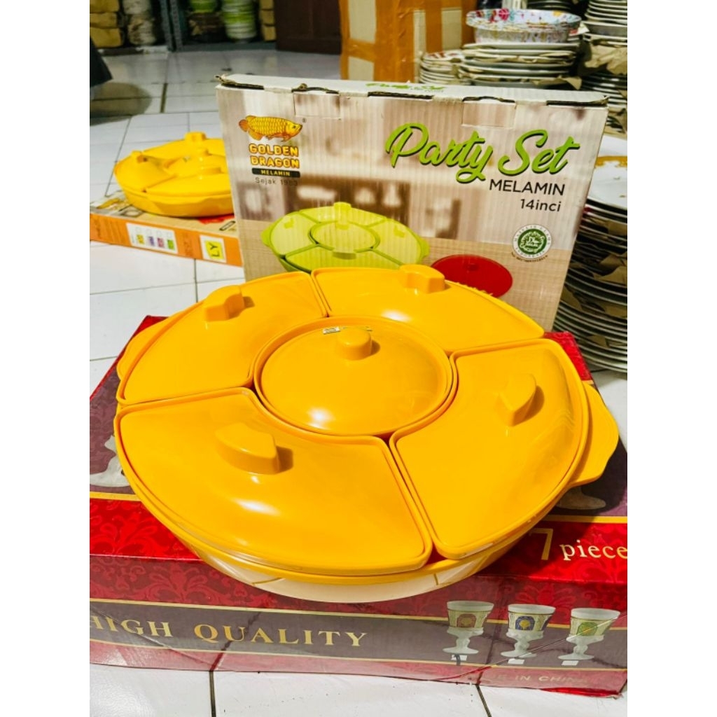 Party Set-Prasmanan bulat melamin golden dragon