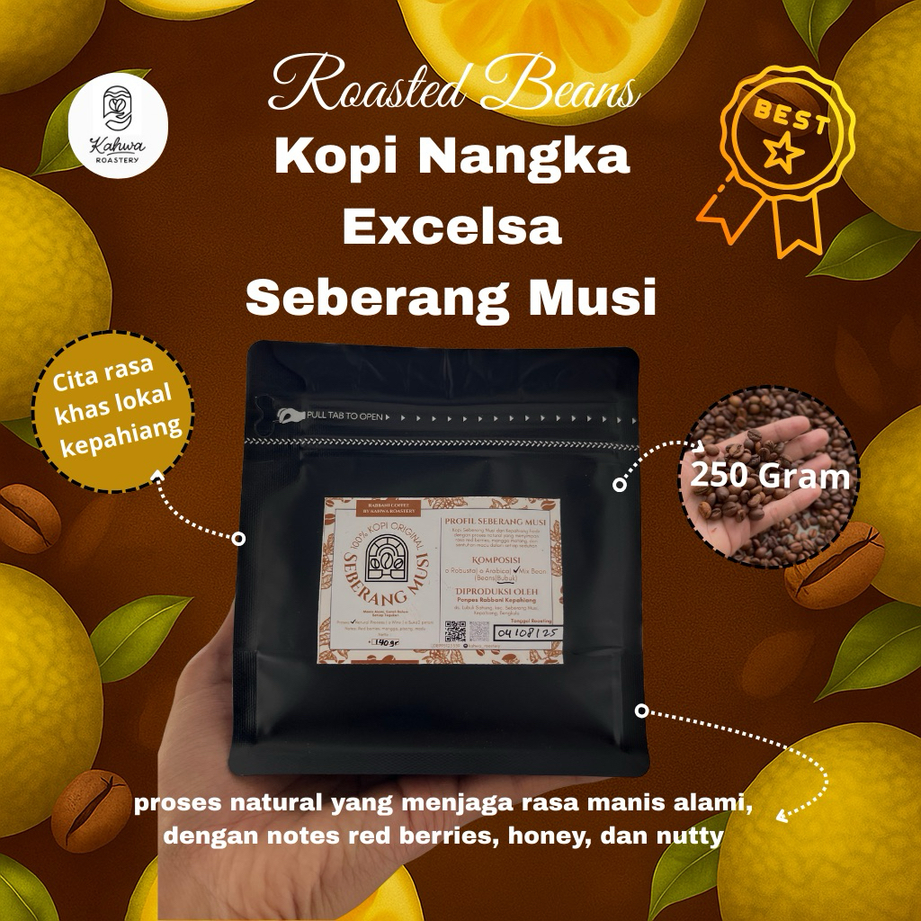 

Roasted Bean Kopi Nangka Arabica Robusta 250 gram Single Origin Seberang Musi | Specialty Coffee Premium Bengkulu | Biji Kopi Fresh Roasting Harian | Kualitas Barista
