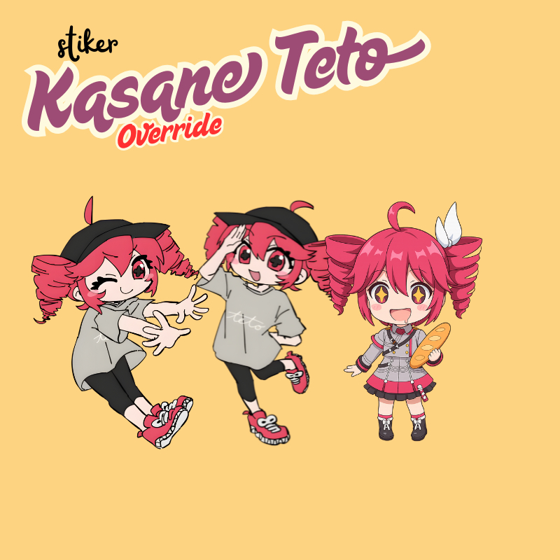 

Stiker Vocaloid Kasane Teto Overide Vinyl Glossy Sticker Merch Laptop Kulkas Premium Anti Air