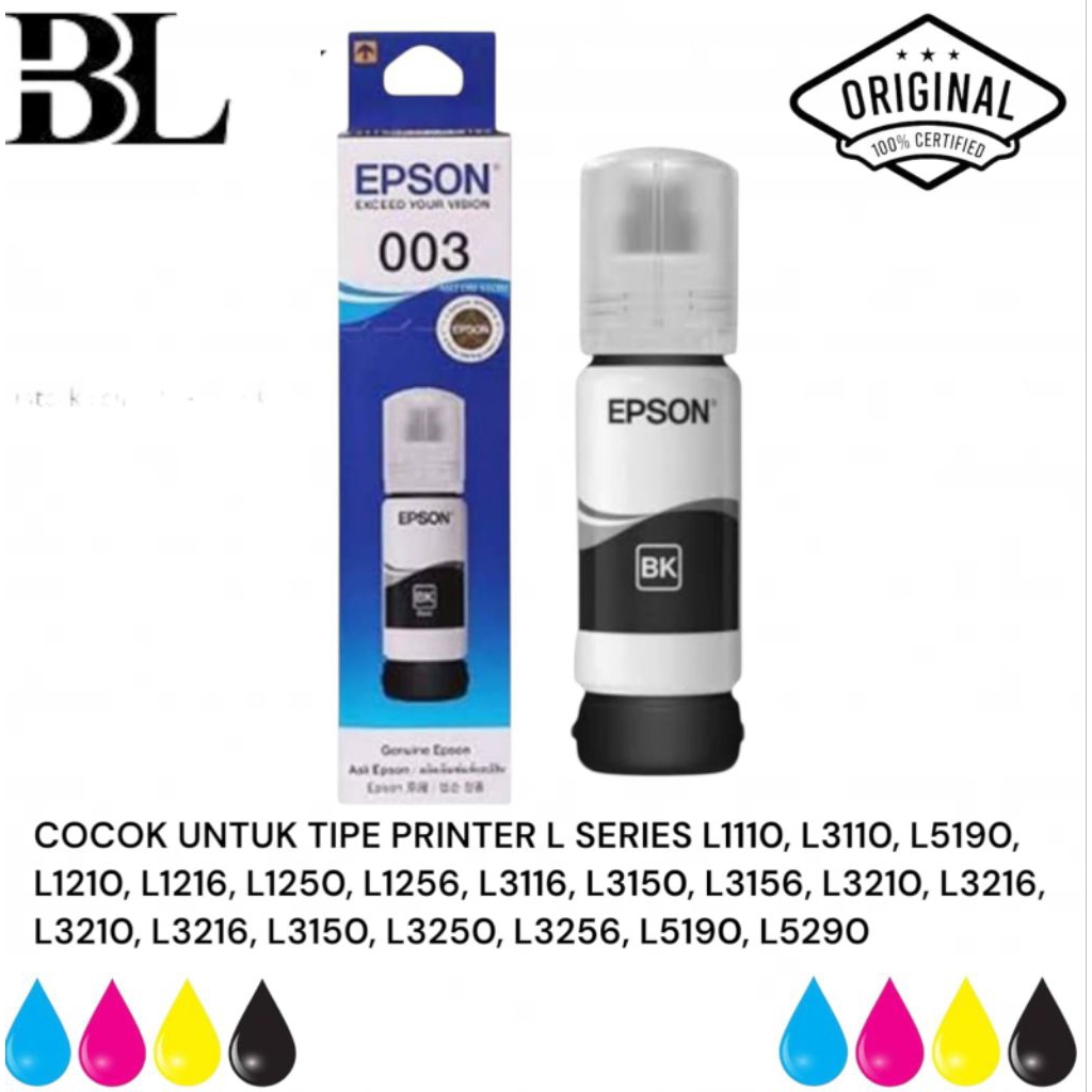 TINTA EPSON 003 BLACK ORIGINAL PRINTERL3110 L3150 L3250