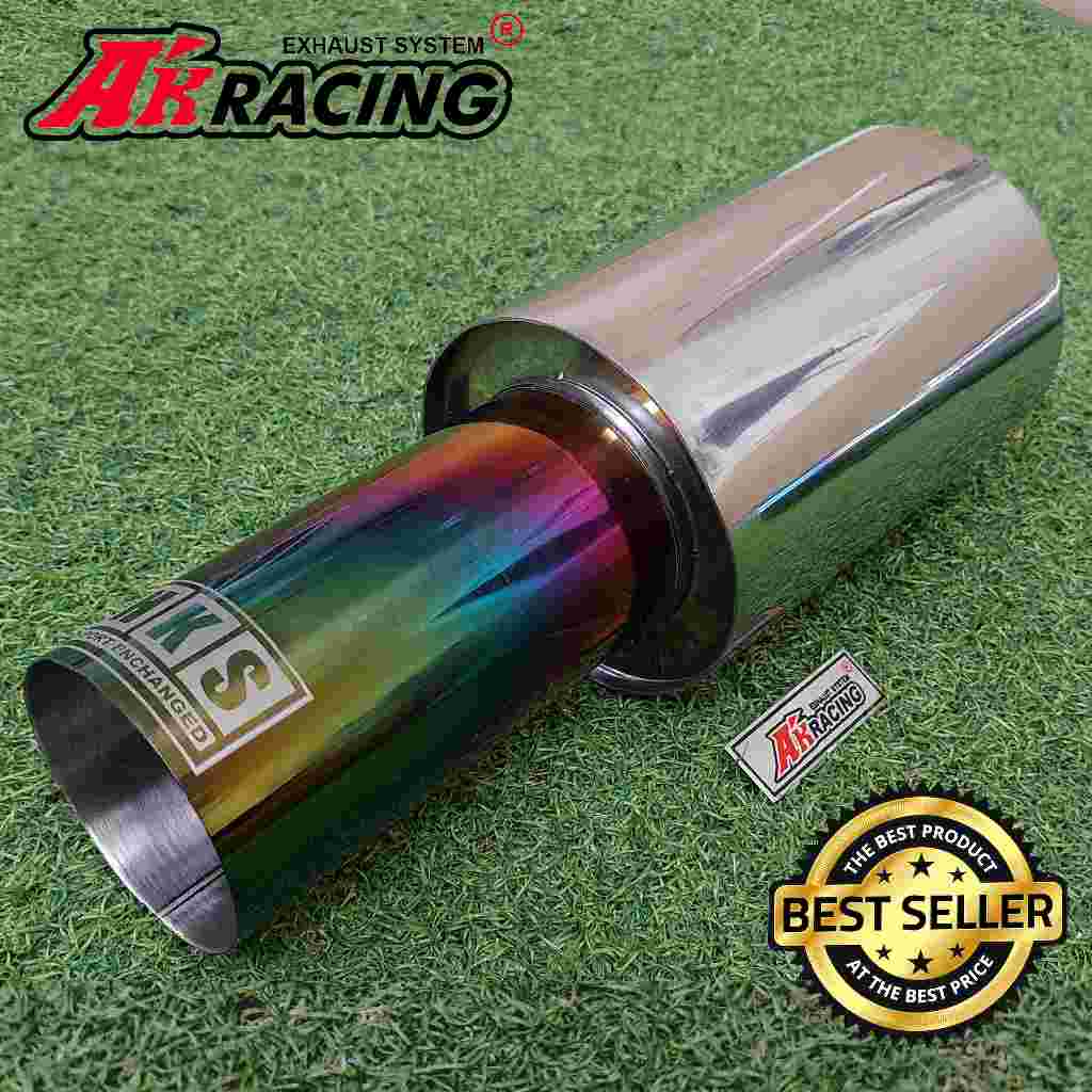 Knalpot mobil bass bulat HKS pelangi