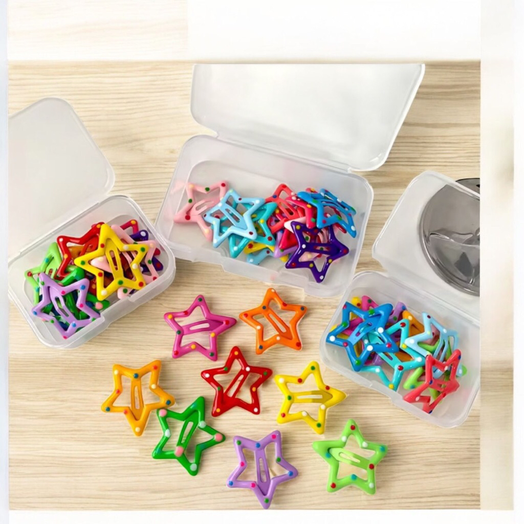 JEPIT RAMBUT BINTANG 1 BOX ISI 10PCS / JEPIT RAMBUT ANAK/JEPIT RAMBUT LUCU/JEPIT RAMBUT BOX