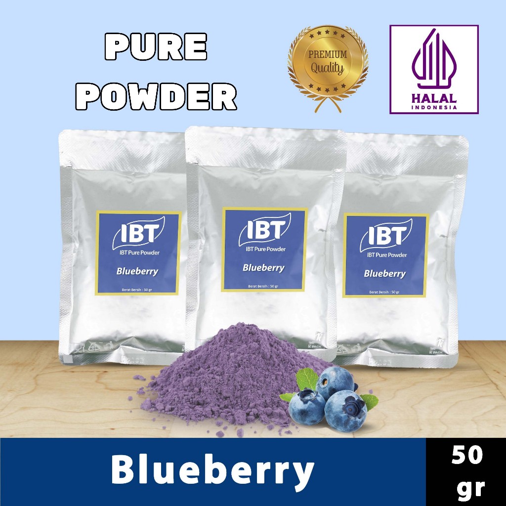 

Pure Blueberry Powder Essence Murni Bubuk bluberi Import Makanan Kue 50 gr