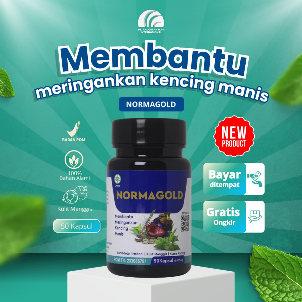 NormaGold - 50 kapsul - Ekstrak Kulit Manggis - Ringankan kencing manis - CV Vicomas Internasional -