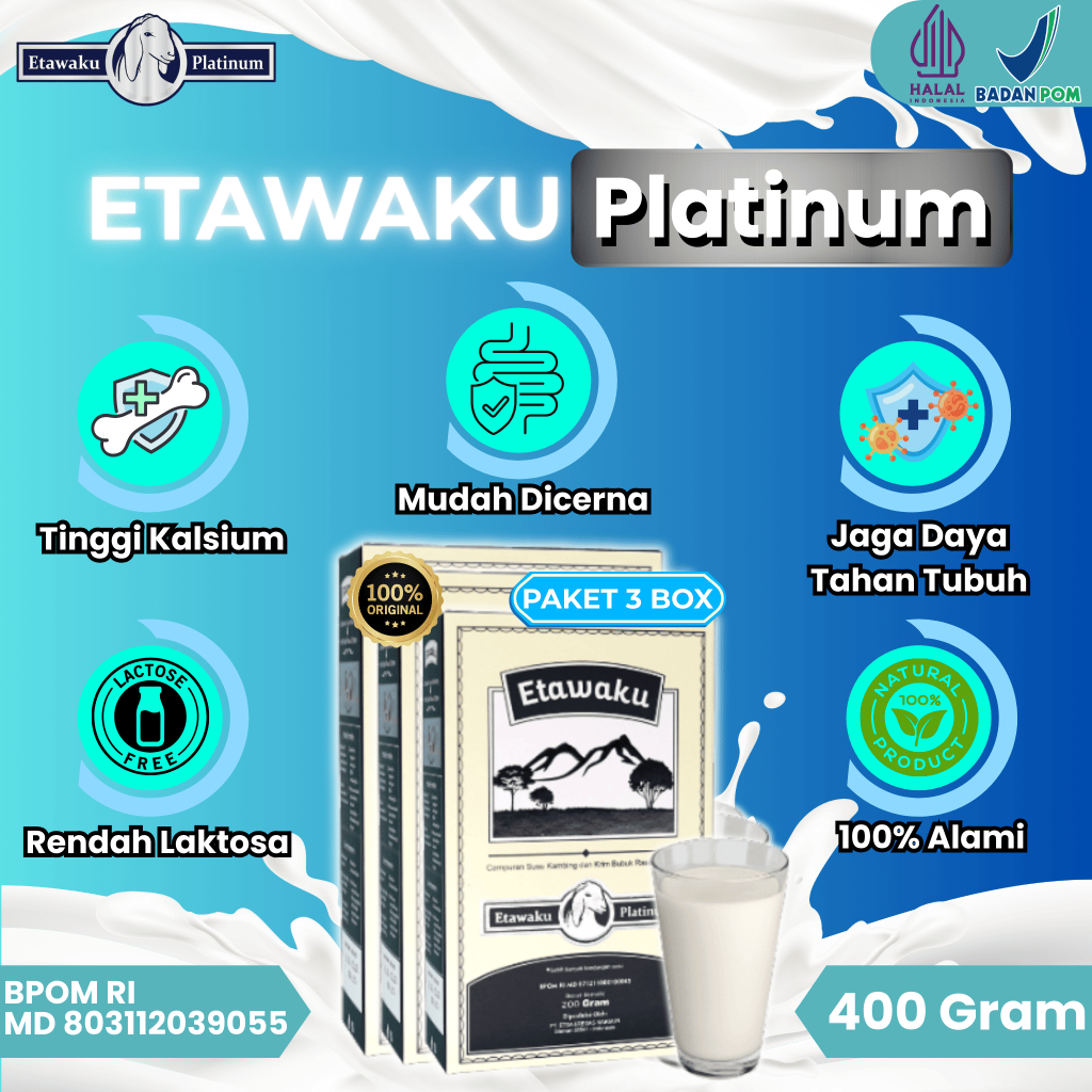 

Etawaku Pure (3 Box) – Susu Etawa Sehat untuk Lambung, Imun, dan Kolesterol