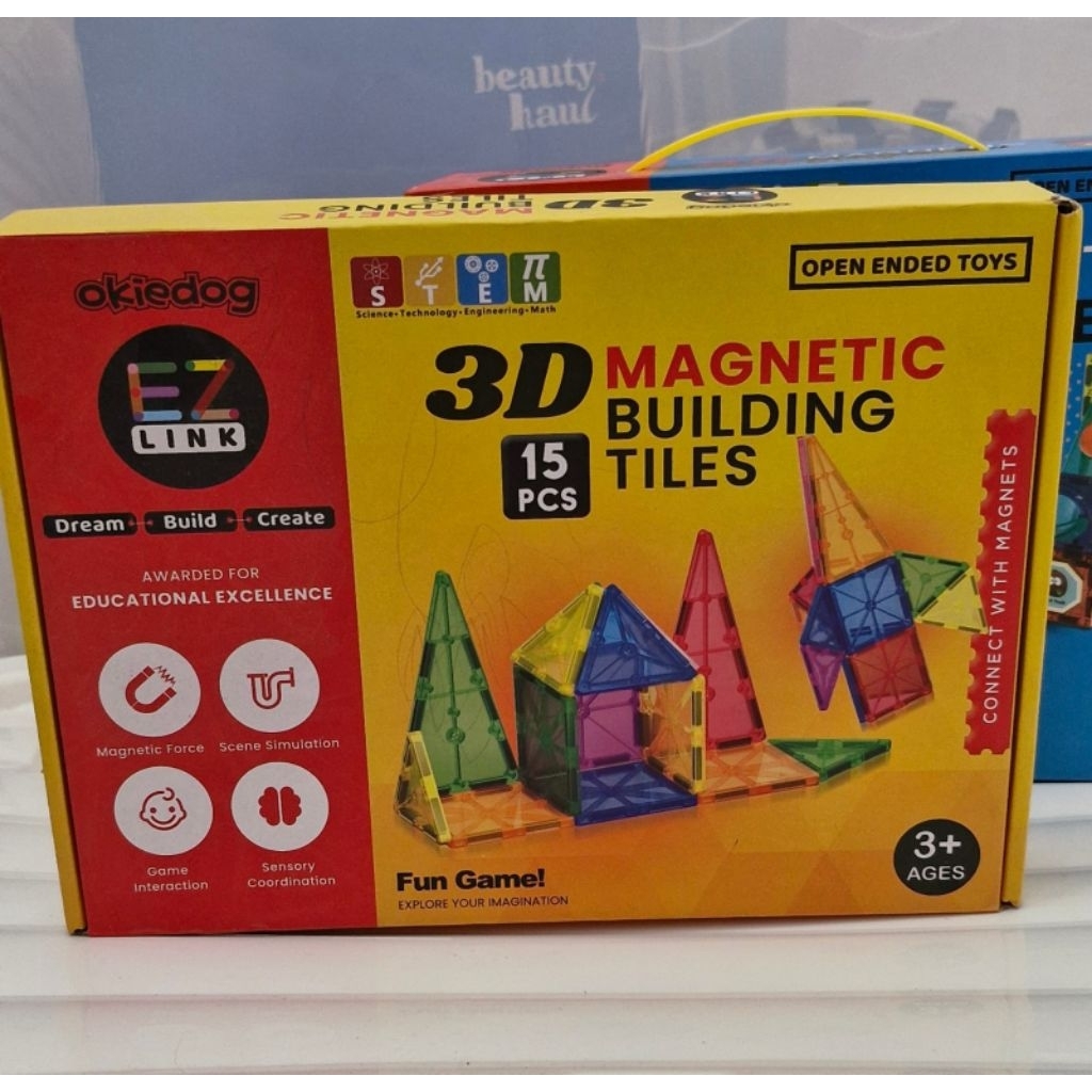 [Preloved] Okiedog 3D Magnetic Building Tiles