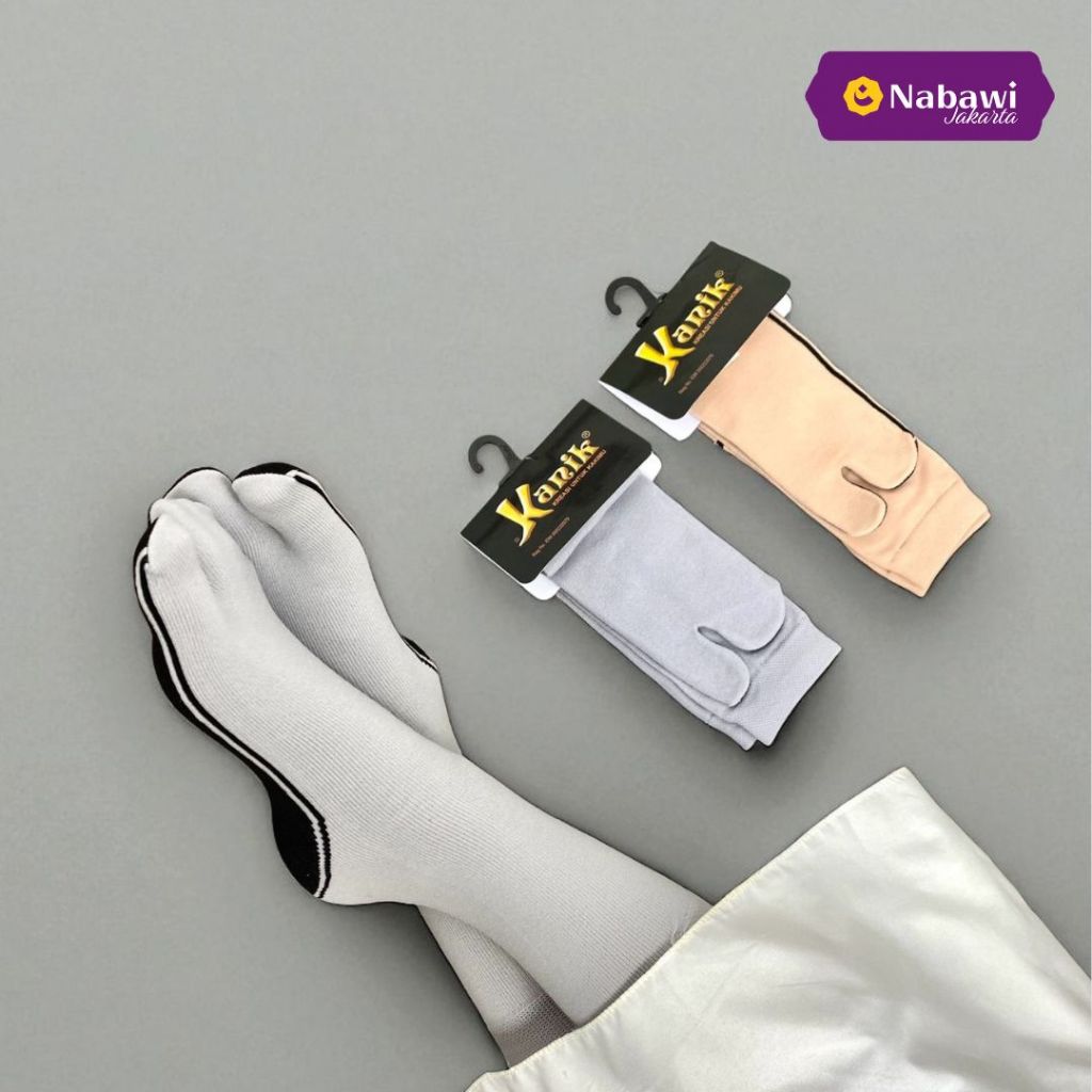 Kaos Kaki Jempol Kanik Abu-Abu & Krem/Kaos Kaki Polos Telapak Hitam Panjang